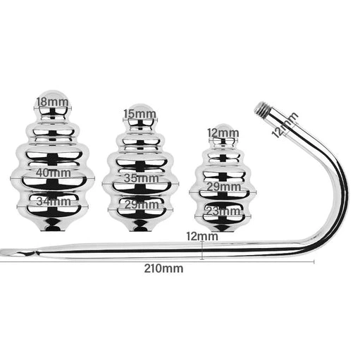 Ribbed Set 8826 Anal Hook GreatBenefit Screw-in 0318